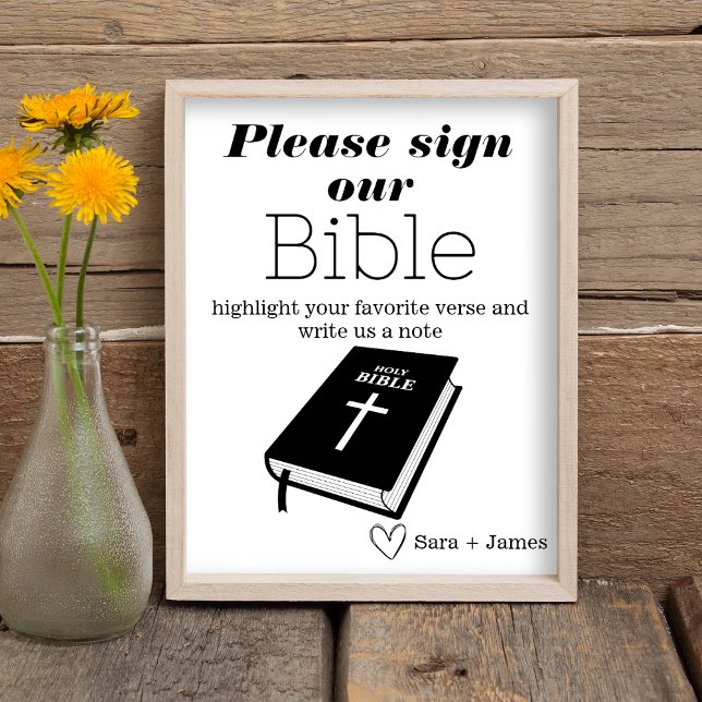 Sign Our Bible Wedding Guestbook, Simple Sign (Creator Uploaded)