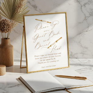 Sign Our Guest Book & Barrel Head Watercolor Pen