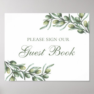 Sign our guest book. Olives. Italian wedding