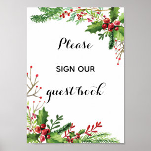Sign our guest book wedding botanica watercolor