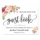 Sign our Guest book wedding shower pink floral