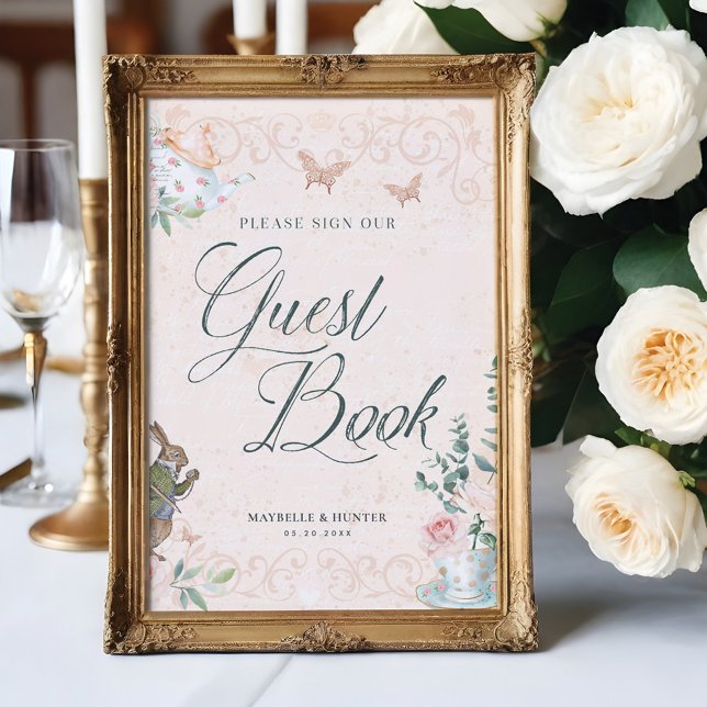 Sign Our Guestbook | Alice In Wonderland Decoupage (Sign Our Guestbook | Alice In Wonderland Decoupage)