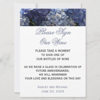 Sign Our Wine Hydrangea Sign Invitation