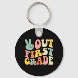 Sign Out First Grade Groovy Last Days School 1st G Key Ring