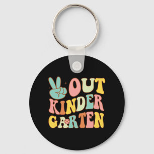 Sign Out Kindergarten Last Days School Retro Groov Key Ring