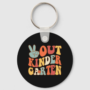 Sign Out Kindergarten Last Days School Retro Groov Key Ring
