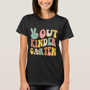Sign Out Kindergarten Last Days School Retro Groov T-Shirt