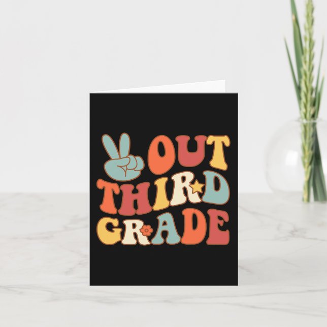 Sign Out Third Grade Groovy Last Days School 3rd G Card (Front)