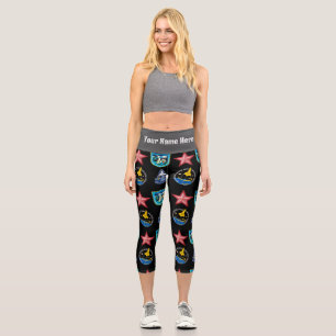 Sign Patches High Waisted Capris