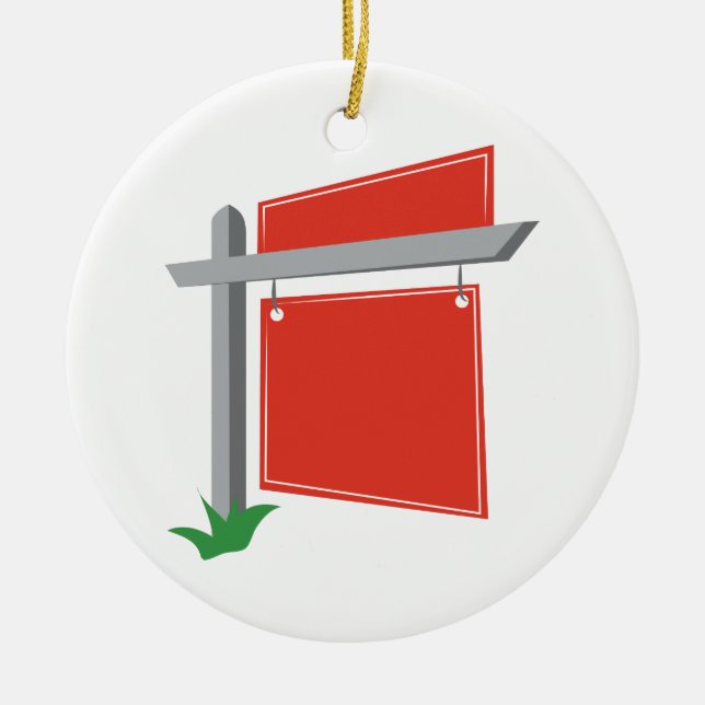 Sign Post Ceramic Ornament (Front)