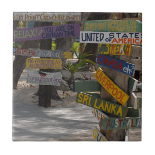 Sign Post Rum Point Grand Cayman Ceramic Tile