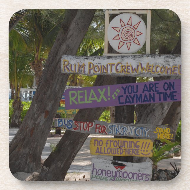 Sign post Rum Point Grand Cayman Coaster (Front)