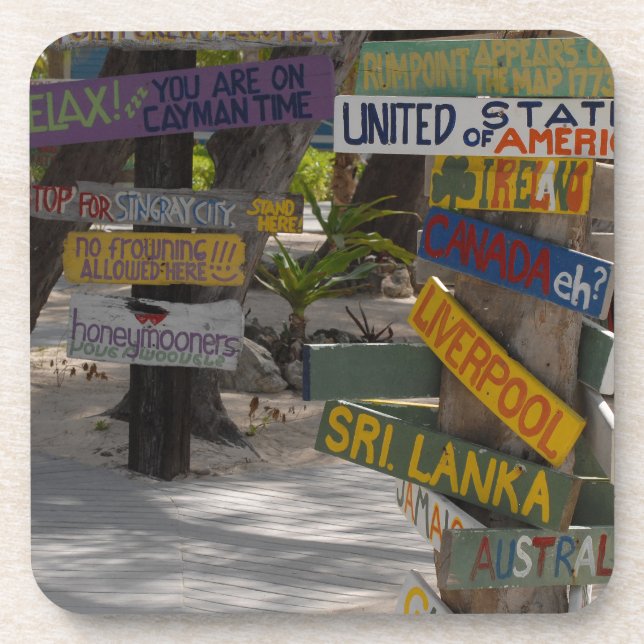 Sign Post Rum Point Grand Cayman Coaster (Front)