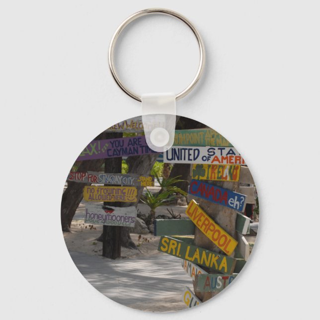 Sign Post Rum Point Grand Cayman Key Ring (Front)