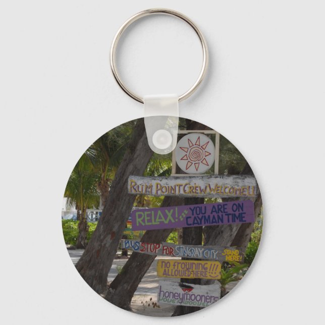 Sign post Rum Point Grand Cayman Key Ring (Front)