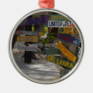 Sign Post Rum Point Grand Cayman Metal Ornament