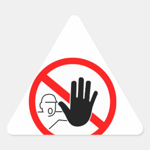 sign stop Trespassing hand Triangle Sticker