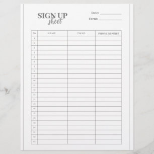 Sign up form template flyer