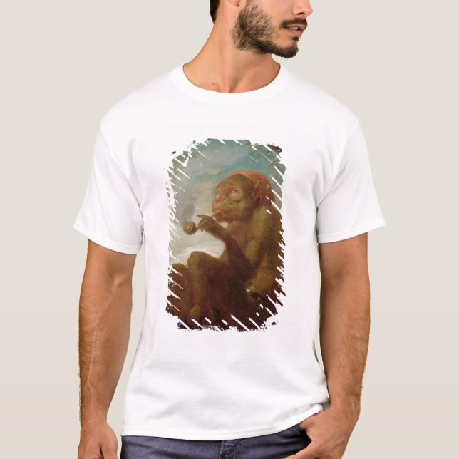 Sign with a monkey smoking a pipe T-Shirt (Front)