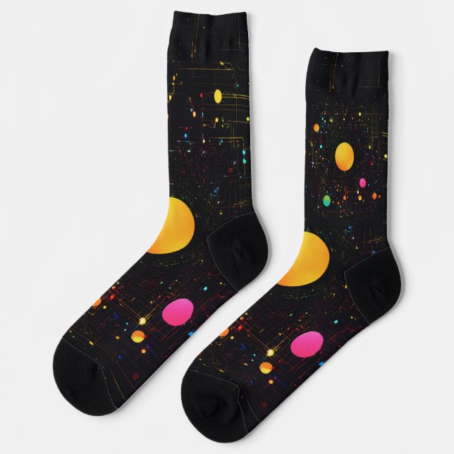 Sign without text black background crew socks (Left)