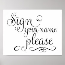 Sign your name please Guest Book Wedding Sign