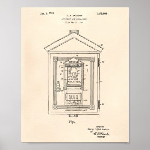 Signal Boxes 1924 Patent Art - Old Peper Poster
