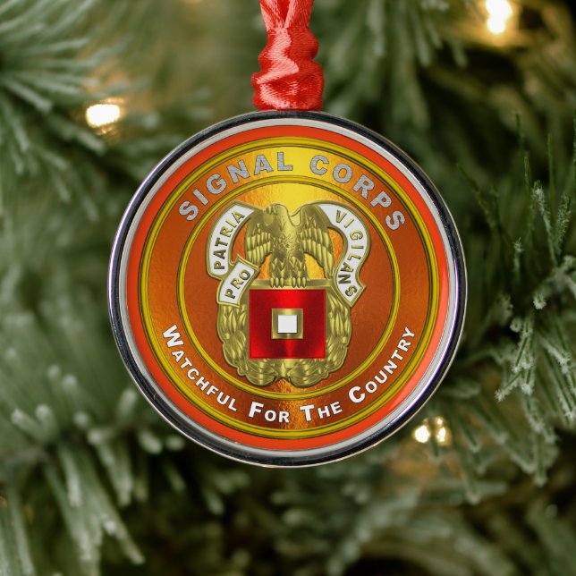 Signal Corps Christmas Metal Ornament (Tree)
