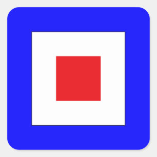 Signal Flag Letter W (Whiskey) Square Sticker