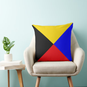 Signal Flag Letter Z (Zulu) Cushion