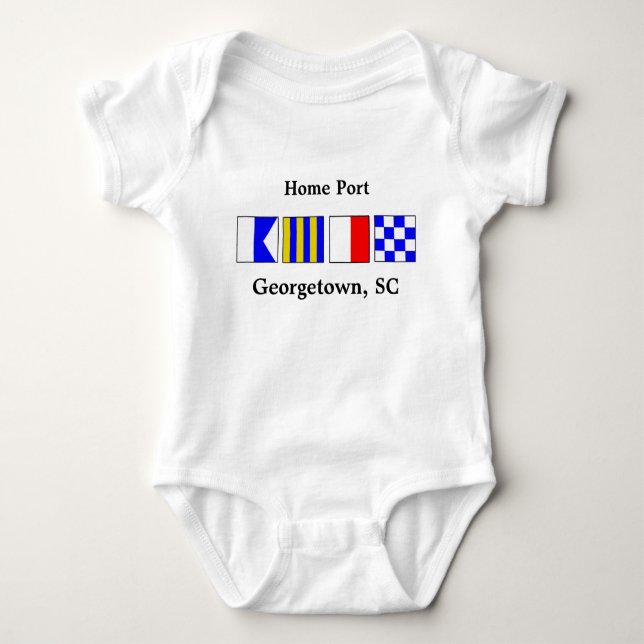 Signal Flag Port of Georgetown Baby Body Suit Bodysuit (Front)