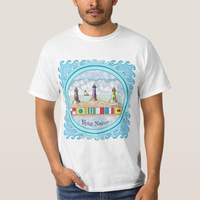Signal Flags Lighthouse  t-shirt (Front)