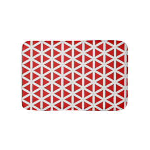 Signal Flux – Red & White Modern Design Bath Mat