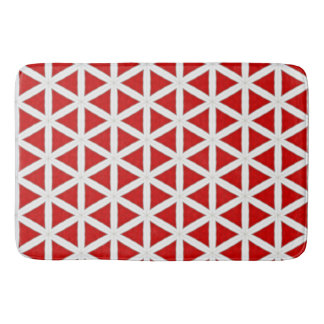 Signal Flux – Red & White Modern Design Bath Mat