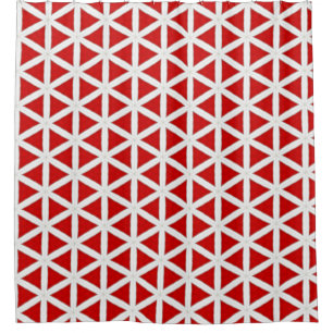 Signal Flux – Red & White Modern Design Shower Curtain