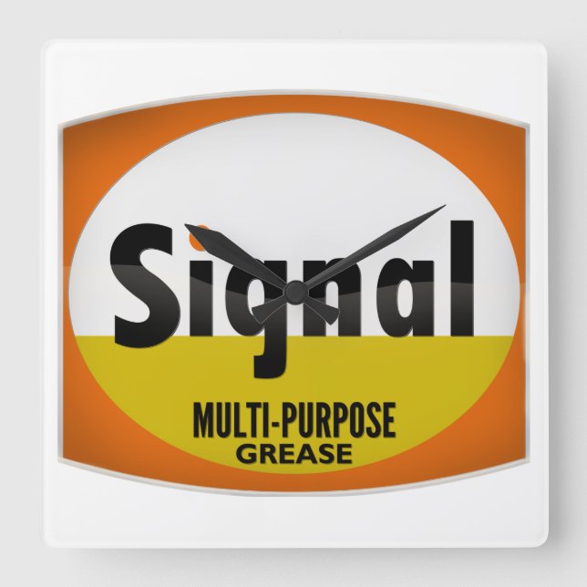 Signal Multi-Purpose Grease vintage sign clock (Front)