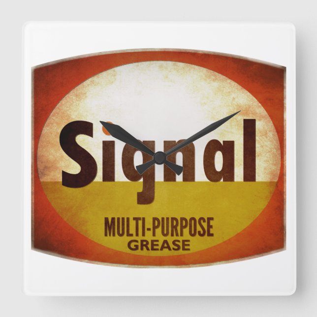 Signal Multi-Purpose Grease vintage sign clock (Front)