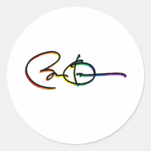 Signature Barack Obama Pride Rainbow - LGBT Politi Classic Round Sticker