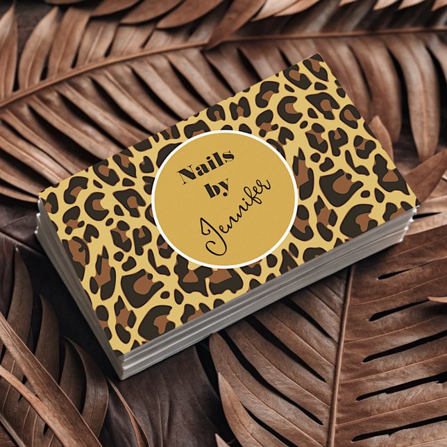 Signature Classic Leopard Print Rockabilly Pattern Business Card (Creator Uploaded)