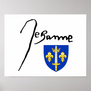 Signature/ coat of arms of Jeanne d'Arc Poster