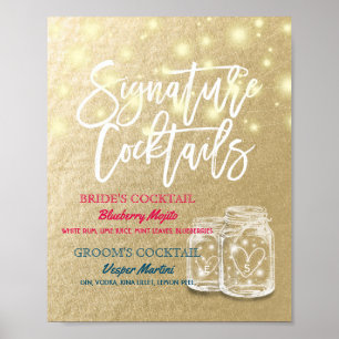 Signature Cocktail Drink Menu Wedding Decor Sign