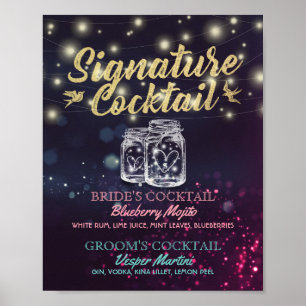 Signature Cocktail Drink Menu Wedding Decor Sign