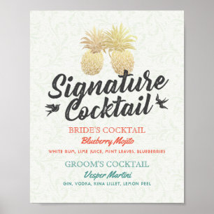 Signature Cocktail Drink Menu Wedding Decor Sign