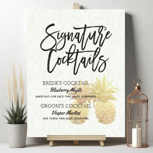 Signature Cocktail Drink Menu Wedding Decor Sign