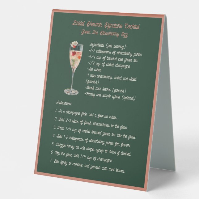 Signature Cocktail Green Tea Strawberry Fizz (Front)