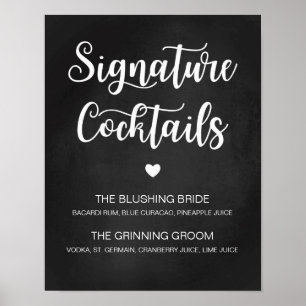 Signature Cocktail Wedding Sign Modern Calligraphy