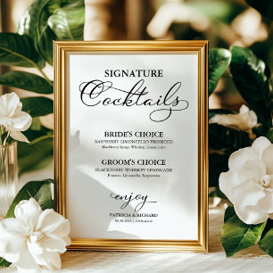 Signature Cocktails Elegant Wedding Sign