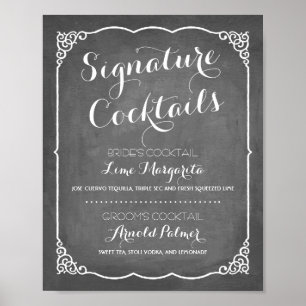 Signature Cocktails Menu   Wedding Decor