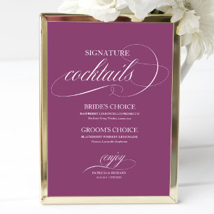 Signature Cocktails Pink Cassis Wedding Sign