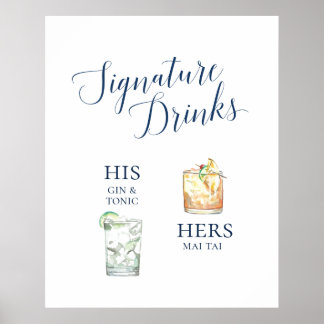 Signature Cocktails Wedding Poster