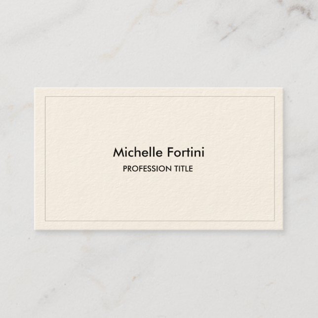Signature Cream Elegant Plain Simple Minimalist Business Card (Front)